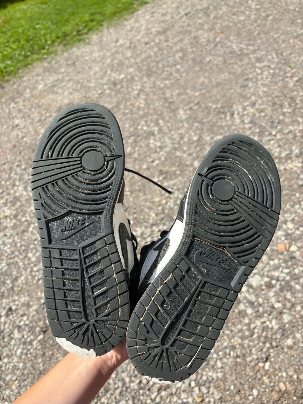 Youth 6 Nike Air Jordan Black and White Y6
